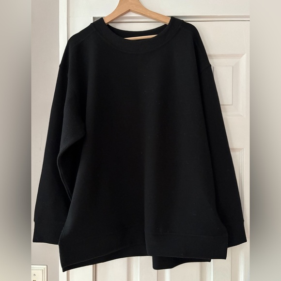 Zella Sweaters - Zella Black Oversized‎ Textured Sweater Size Large NWOT